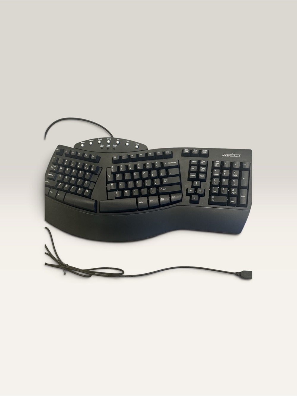 Perixx Ergonomic Split Keyboard in Black and Logic mouse- both like new!